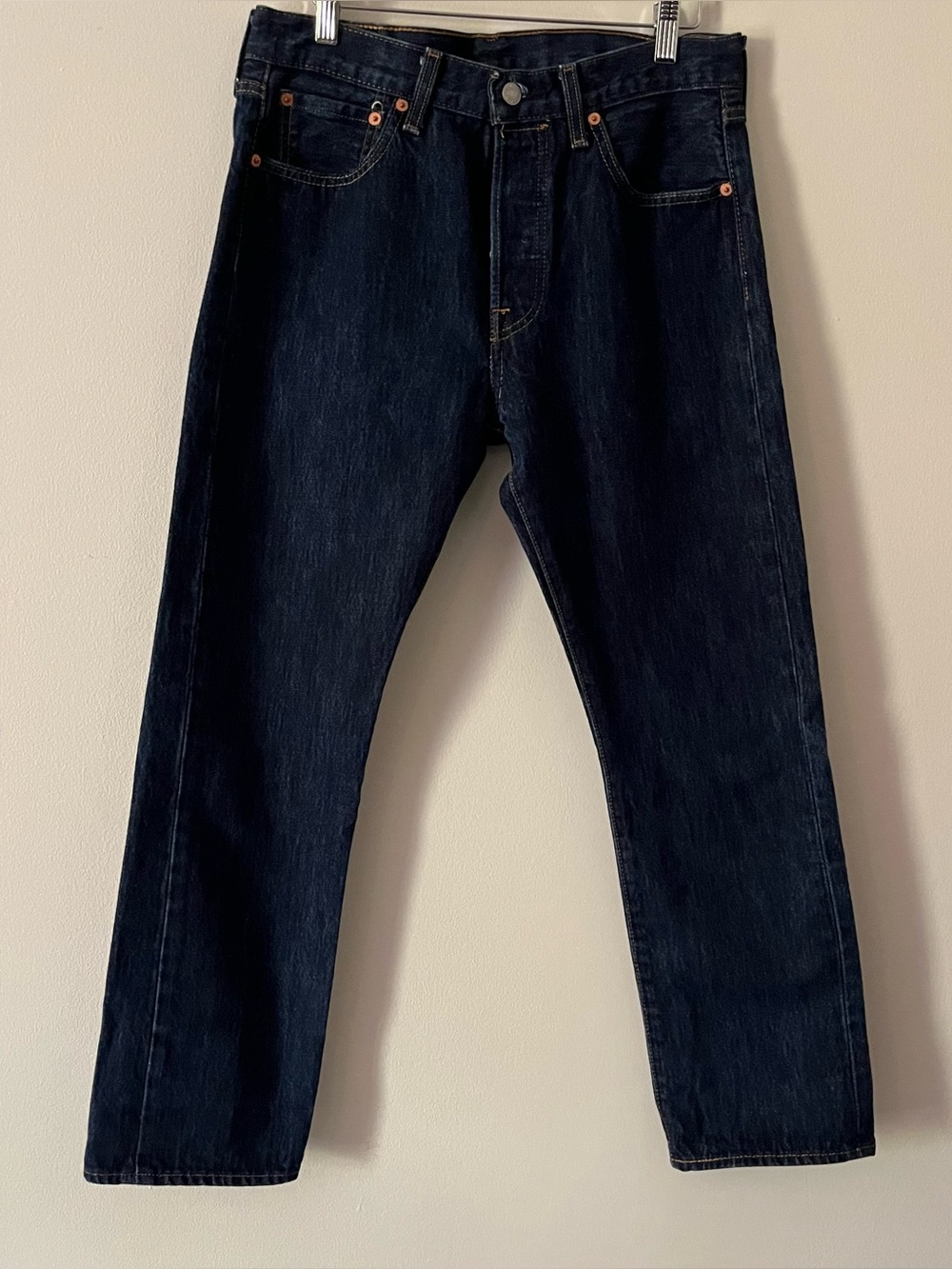 Men's Levi’s 501 Button Fly Dark Blue Unisex 100% Cotton Jeans 30 x 29